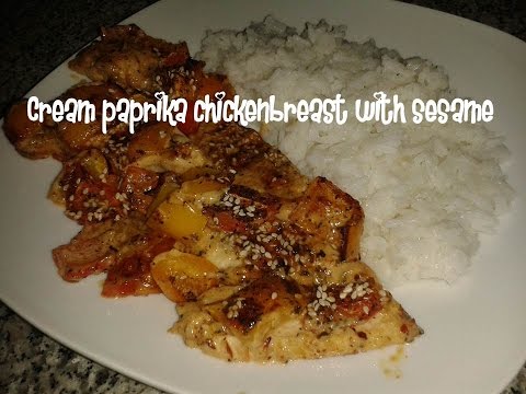 Cream paprika chickenbreast with sesame recipe