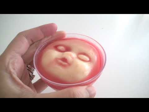 Creepy Baby face Panna Cotta (with Pomegranate syrup)