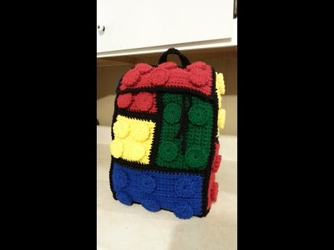 Crochet Lego Backpack Bag #Tutorial How to crochet a backpack