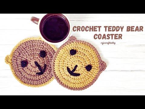 Crochet Teddy Bear Coaster Easy Pattern and Tutorial