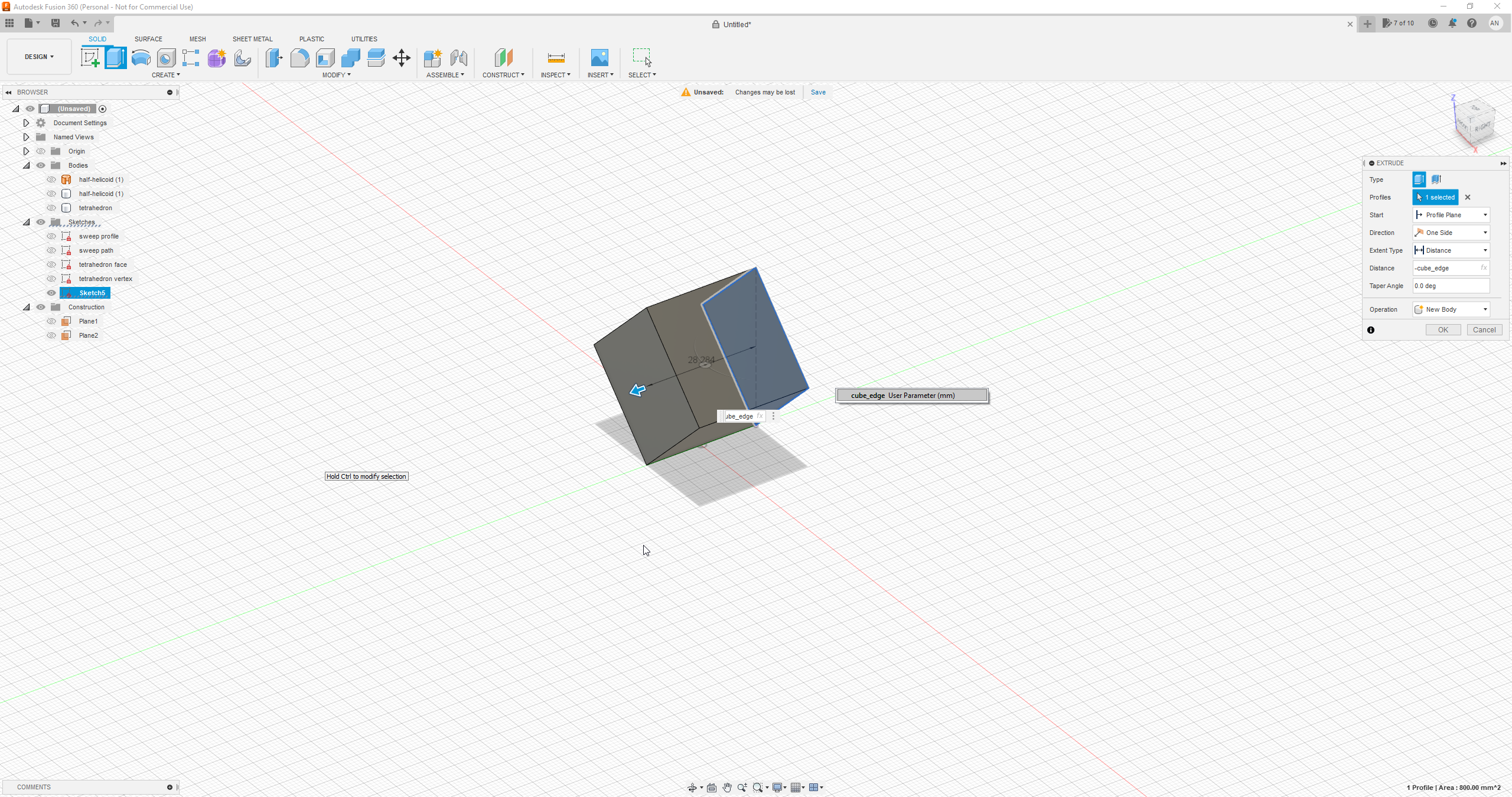 Cube - Construction step 2 - face extrusion.png