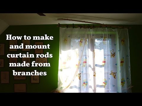 Curtain Rod made from wooden branches (how to make and hang)