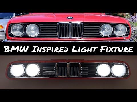 Custom BMW Light Fixture - Kerf Bending Wood [Cool Garage Lighting]