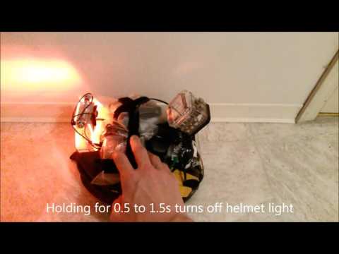 Custom Helmet Light Modes Demonstration (Max 1300 lm Front, 400 lm Rear)