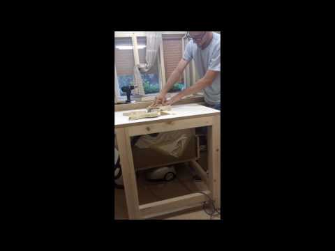 Cut circle on table with circular saw