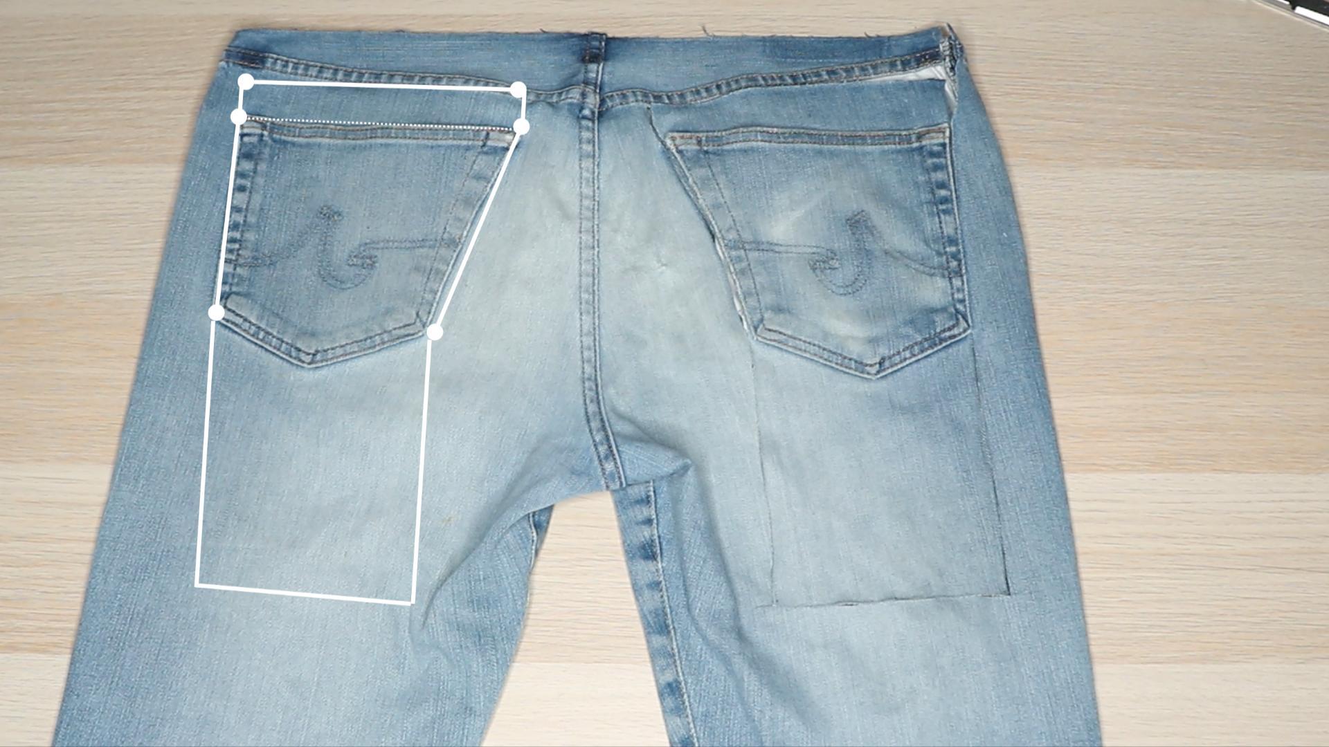 Cut fringed pockets for denim belt.jpg