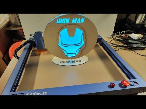 D&eacute;co RVB Iron Man d&eacute;coup&eacute; au laser avec l'Alfawise A10