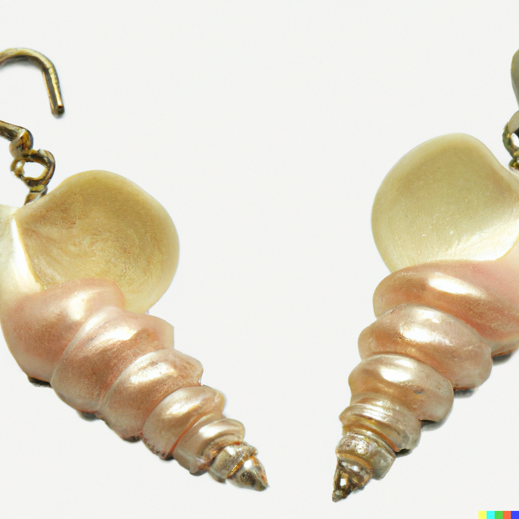 DALL&middot;E 2022-10-08 16.04.59 - Earrings for stretched earlobes modeled after conch shells.png