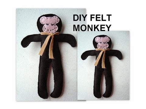 DIY, FELT MONKEY, free sewing pattern