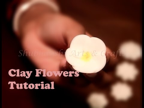 DIY : Clay flowers for beginners - Tutorial -2 | first 4 easy Clay flowers without tools