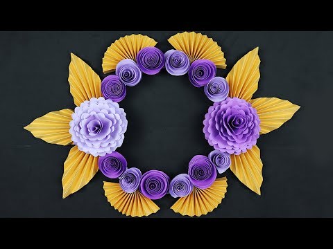 DIY : Paper Craft Ideas - Wall Decoration Door - Simple Home Decor - Hanging Flower