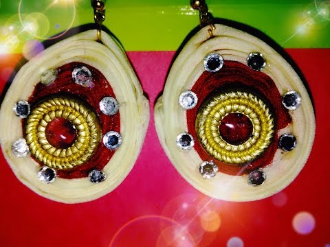 DIY  FABRIC QUILLING EARING