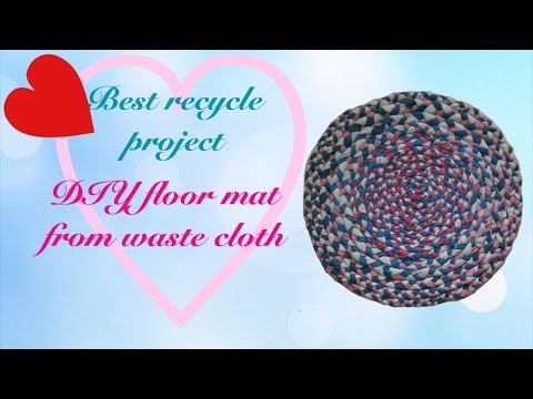 DIY - Best From Waste ll Used Cloth Door Mat / Rug ll Bathroom Mat / Rug ll doormat waste cloth