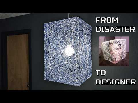 DIY - Cube-Shaped String Pendant Lamp