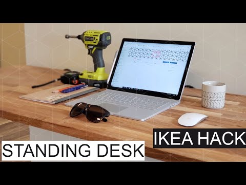 DIY - Standing Desk Ikea Hack with HAMMARP Butcher Block Countertop