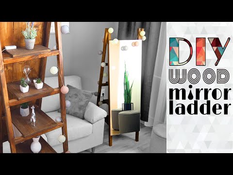 DIY - mirror ladder with bookshelves