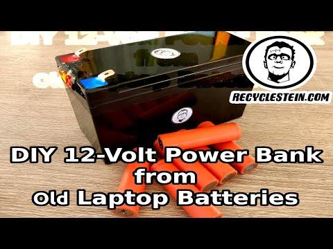 DIY 12 Volt Power Bank from Recycled Laptop Batteries