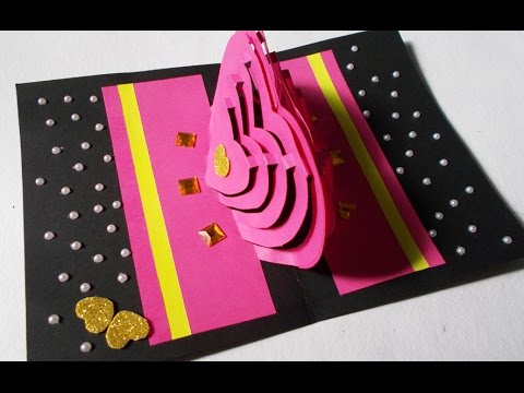 DIY 3D Kirigami Card Making Ideas : How to Make Heart Pop-Up Love Card | Valentines Gift Idea