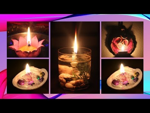 DIY 4 different style Candles - Christmas &amp;amp; Diwali ligthing