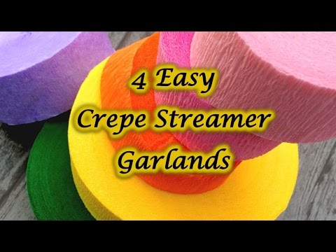 DIY 4 easy crepe Streamer Garlands