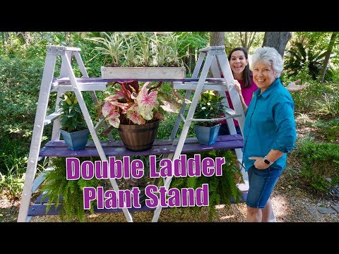 DIY A-Frame Double Ladder Plant Stand