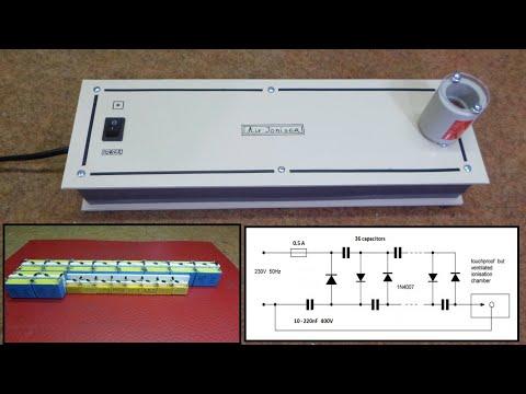 DIY AIR IONIZER with a simple voltage muiltiplier (220V INPUT 7800V OUTPUT)