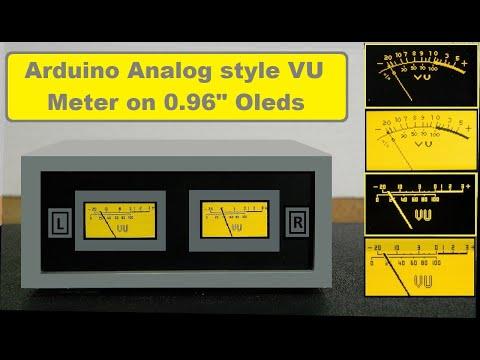 DIY Arduino Analog style Stereo VU meter on I2C Oled displays