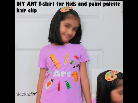 DIY Art T-shirt for kids and Paint palette hair clip