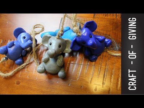 DIY Baby shower Gift - Polymer Clay Elephants Mobile | Craft of Giving