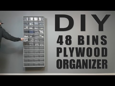 DIY Build - One Sheet Plywood - 48 Bins Organizer