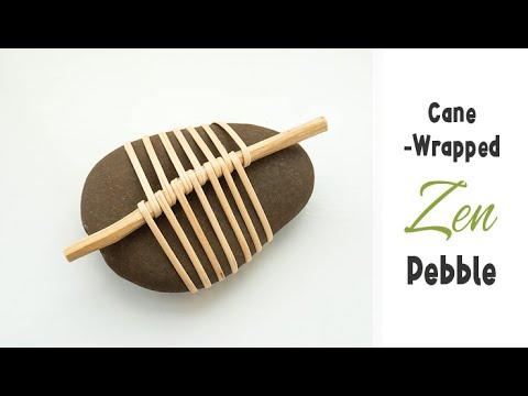 DIY CANE-WRAPPED 'Zen' PEBBLE | Decorative Japanese-Inspired Basketry Stones | Relaxing Crafts