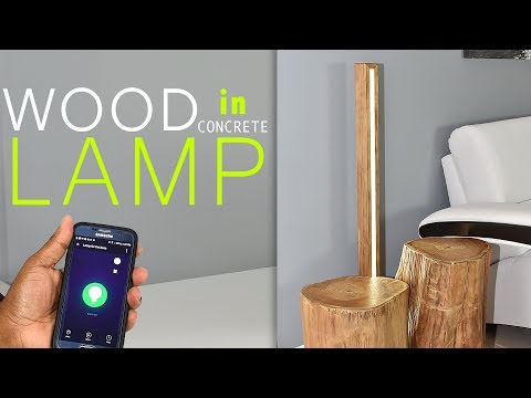 DIY CONCRETE AND WOOD LED LAMP