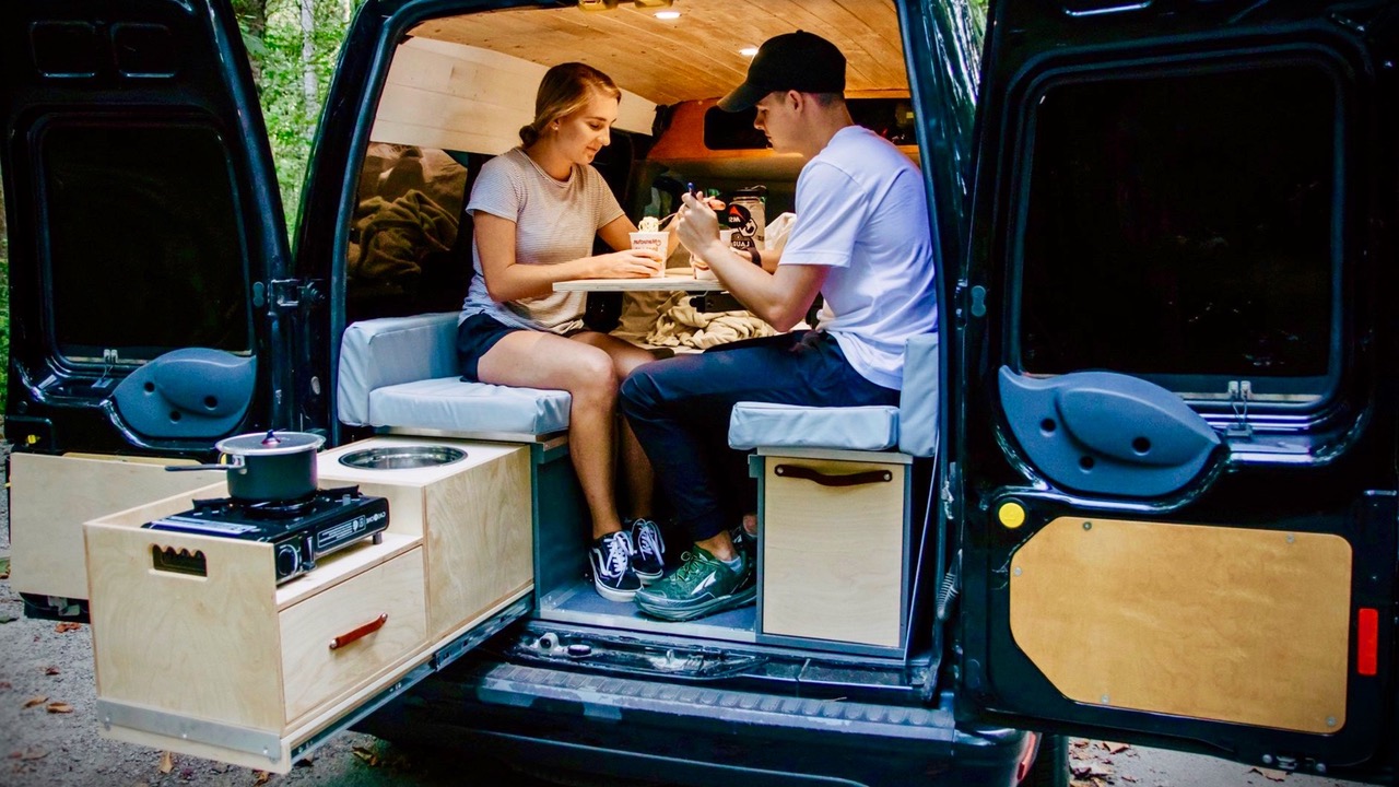 DIY Camper Van Kitchen with Sink and Propane Stove #VANLIFE.jpeg