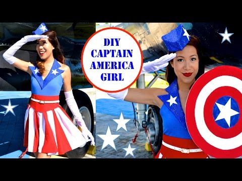 DIY Captain America Costume- USO Girl- No Sew!