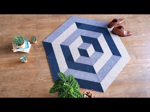 DIY Carpet Area Rug with isometric illusion