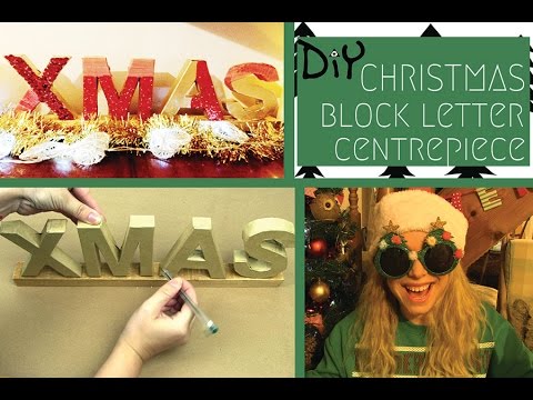 DIY Christmas block letter centrepiece