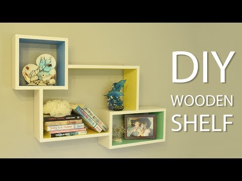 DIY Colorful Rectangular Wooden Wall Shelf