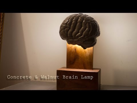 DIY Concrete &amp;amp; Walnut Brain Lamp