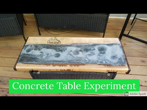 DIY Concrete Coffee table wood sides and epoxy finish