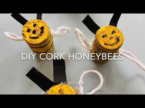 DIY Cork Honeybees