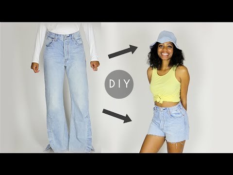 DIY Denim Bucket Hat &amp;amp; Shorts Set From Old Jeans (Beginners Sewing)