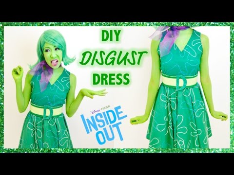 DIY Disgust Inside Out Costume - Dress, Belt, Scarf- No Sew!