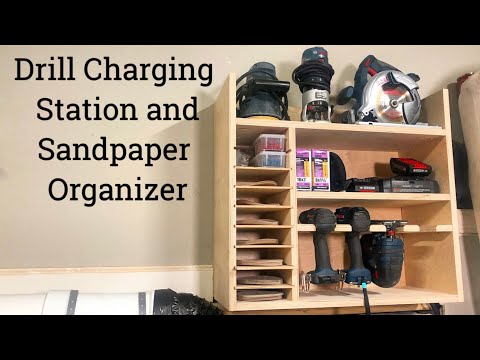 DIY Drill Charging Station and Sandpaper Organizer