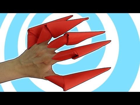 DIY Easy Paper Origami Finger Claws Instructions