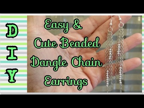 DIY Easy and Cute Beaded Dangle Chain Earrings