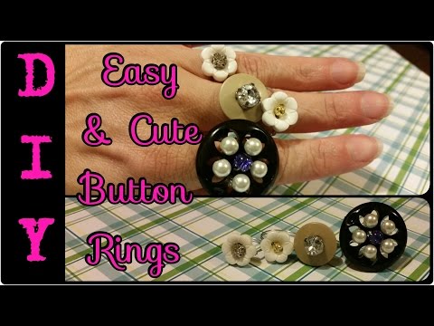 DIY Easy and Cute Button Rings