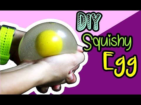 DIY Egg Slime: squishy egg stress ball!!