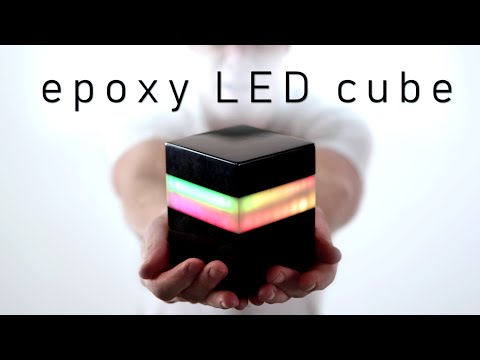 DIY Epoxy LED Cube Lamp w/ Wireless Charging Base