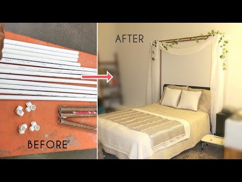 DIY Faux Wood PVC Pipes Bed Canopy - Only $35!