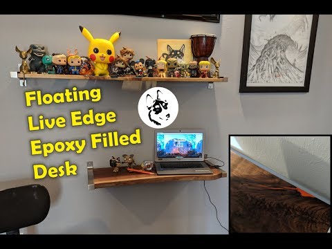 DIY Floating Live Edge Epoxy Filled Desk